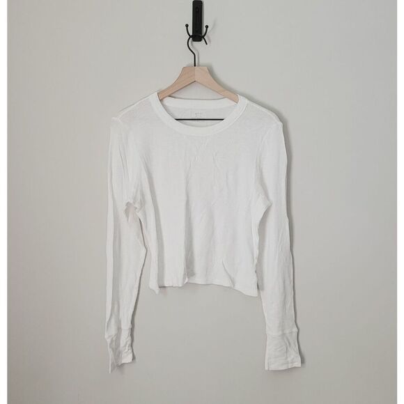 Aerie Waffle Long Sleeve Size Extra Large in White - Picture 1 of 4